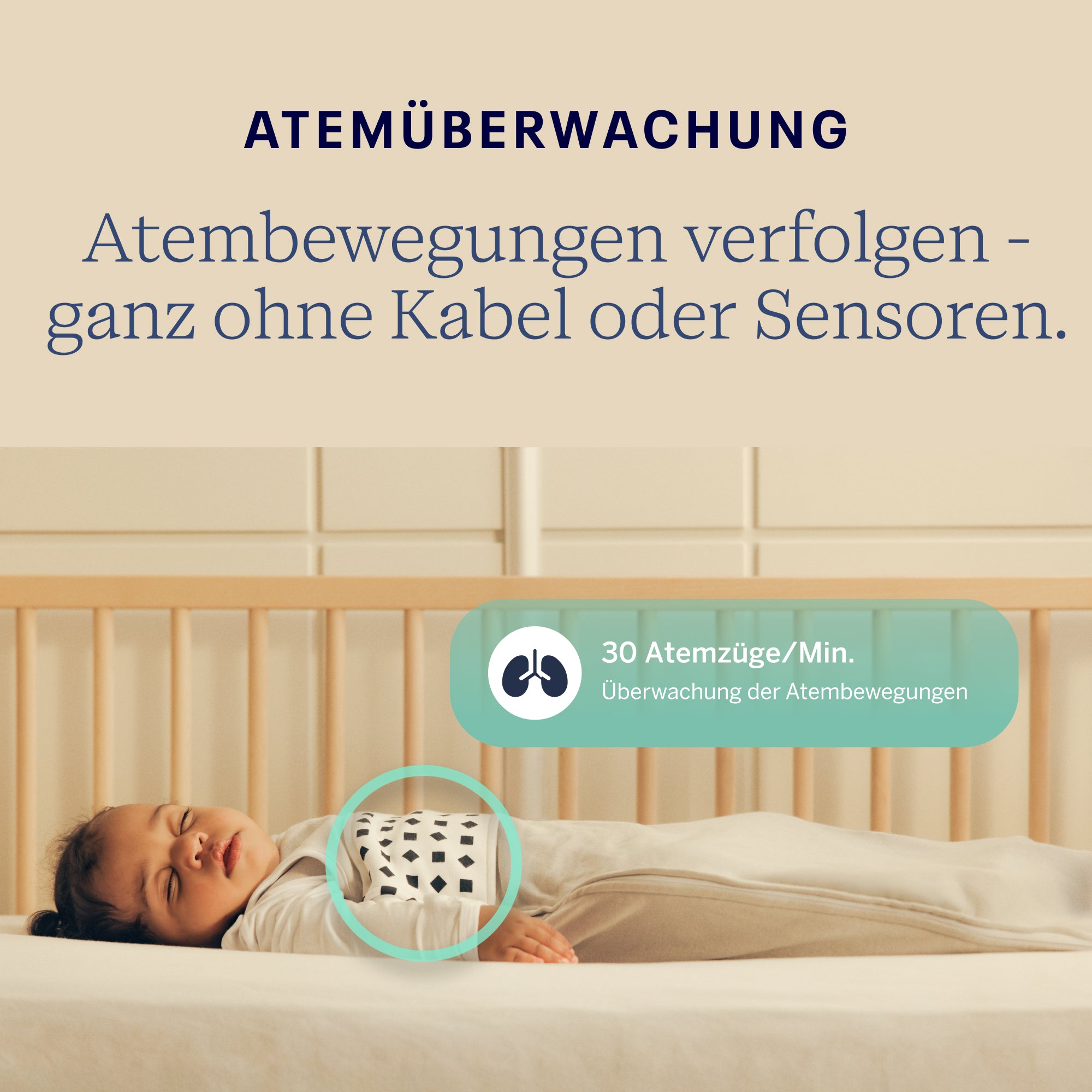| Nanit Atemüberwachung zur sensorfreien Überwachung der Atembewegungen deines Babys im Schlaf