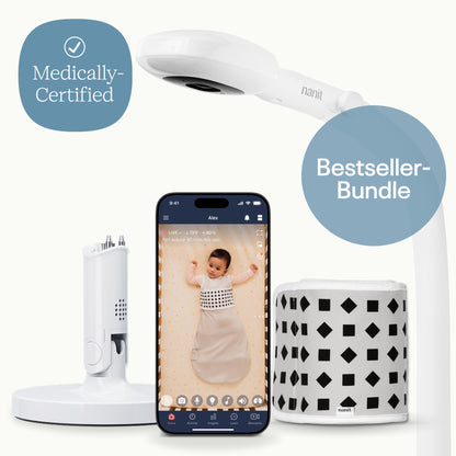 | Nanit Bestseller Bundle with Pro baby monitor, Floor Stand, app and Breathing Band