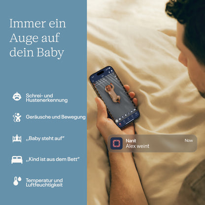 | Nanit Smart Baby Monitor mit Echtzeit-Benachrichtigungen bei Weinen, Bewegung und Geräuschen