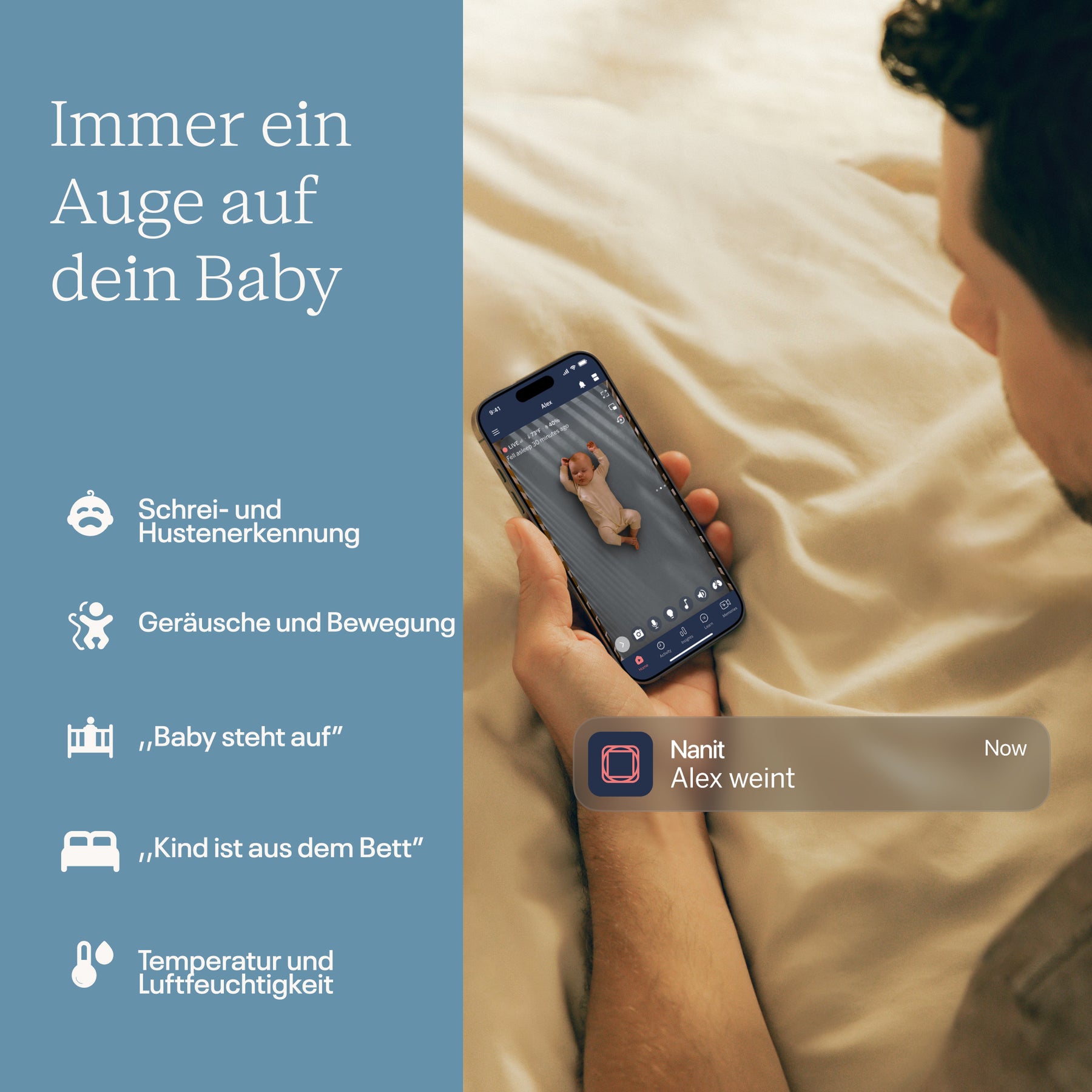 Nanit Pro Kamera Babyphone mit App + Bodenständer