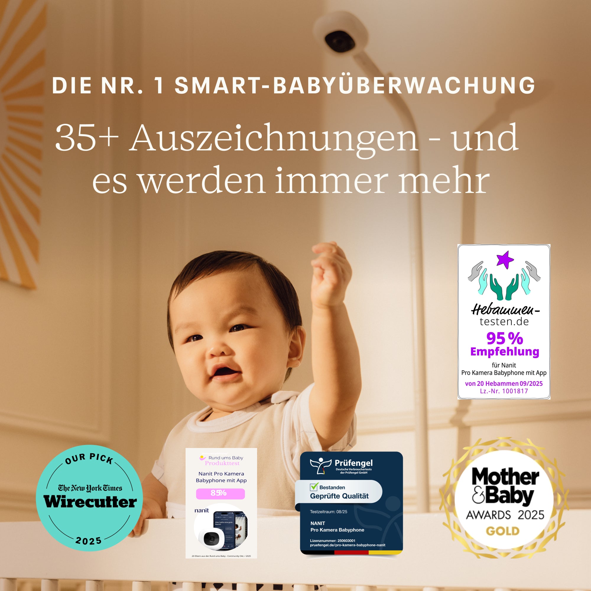 Caméra Nanit Pro – babyphone connecté + Support flexible