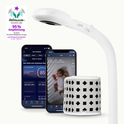 | Nanit Pro Babyphone mit App, Bodenständer und Atemband