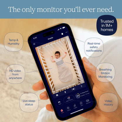 | Nanit Smart Baby Monitor app with HD video, sleep tracking, breathing motion monitoring and real-time alerts
