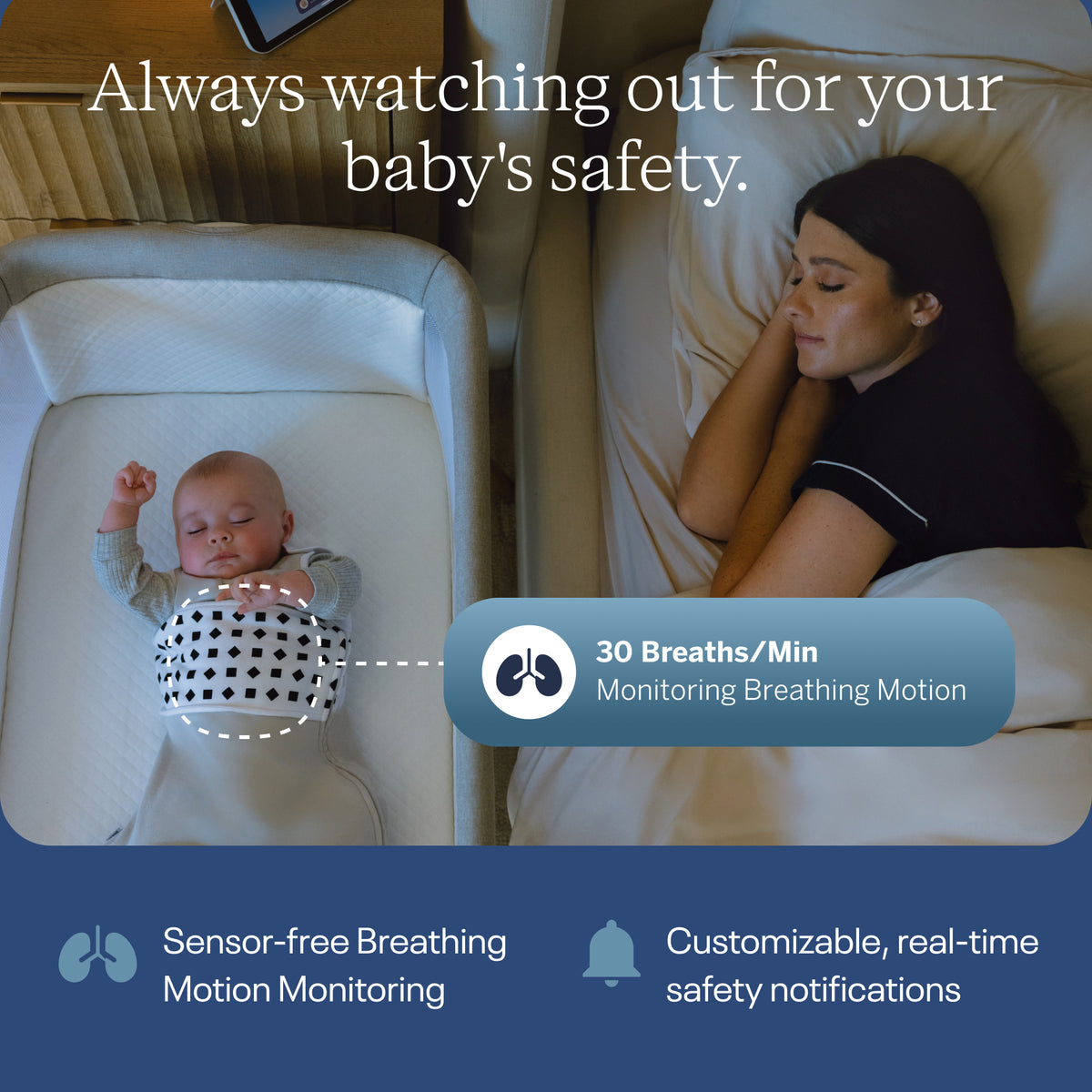 | Nanit sensor-free Breathing Motion Monitoring with real-time safety notifications for your baby